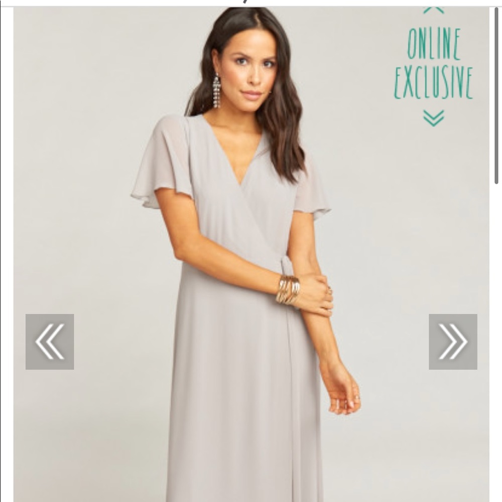 Show Me Your Mumu Noelle Wrap Dress Dove Grey